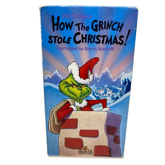 Dr. Seuss How The Grinch Stole Christmas VHS Narrated by Boris Karioff - Picture 5 of 6